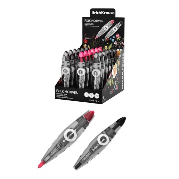 Корректирующая лента ErichKrause Spin Light Folk Motives, с автоматической фиксацией аппликатора, 5м