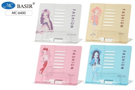 Подставка для книг: "ДЕВОЧКА"; металлическая, цветная с рисунком, размер 22,5*21 см.