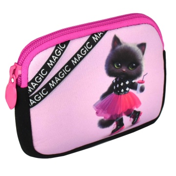 Кошелек для банкнот и монет Феникс+ "Кошечка в юбочке" 12*9*1,8см, неопрен, молния