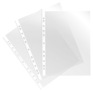 Файл с перфорацией А4 стандарт . 23мкм . 100 шт.уп., глянцевые