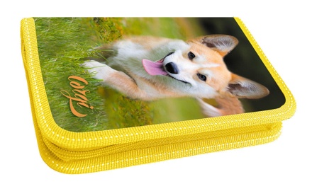 Пенал 1 отд. (195*110*30) молния, лам.картон "Корги"