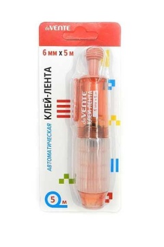 Клеящая лента двухсторонняя "deVENTE" 6 ммx06 м, в диспенсере,выдвижн.поворот. аппликатор