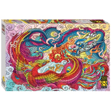 Пазлы 500 элементов 500*345мм. "Дракон и феникс"