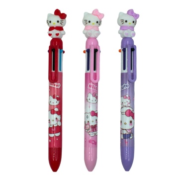 Ручка шар. многоцв. 6-ти цветная "Кошечка"