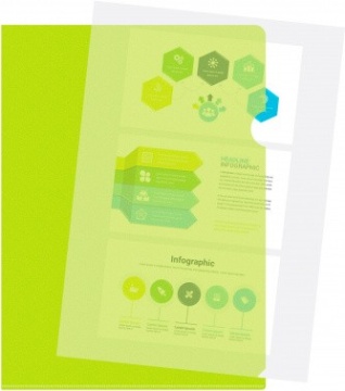 Папка уголок Бюрократ Double Neon DNECLETT A4 пластик 0.18мм салатовый