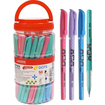 Ручка шар. deVENTE "Dots" , 0,7мм, масл. чернила, синяя, ,ассорти*