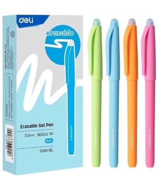 Ручка гелевая стираемая Deli синяя, 0,5мм