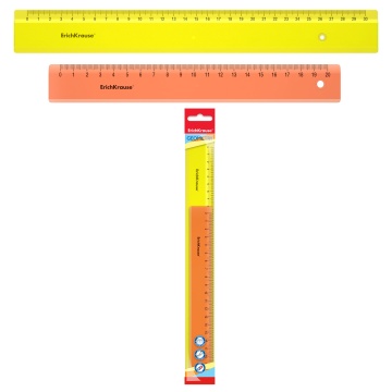 Набор из 2 пластиковых линеек ErichKrause Неон, (20см, 30см), ассорти из 2 цветов, в пакете