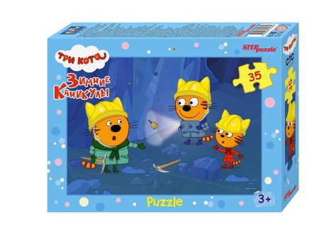 Пазлы   35 элементов  270*180мм  "Три кота. Зимние   каникулы" (АО "СТС")