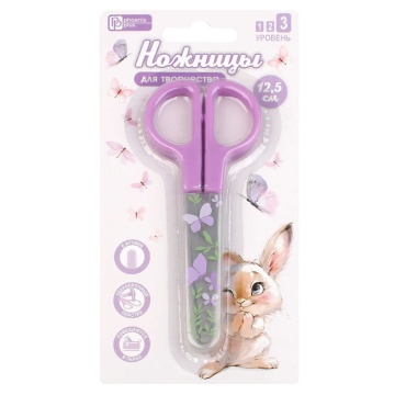 Ножницы детские Феникс+ "Зайчик с бабочкой" 12,5 cм, нерж.сталь