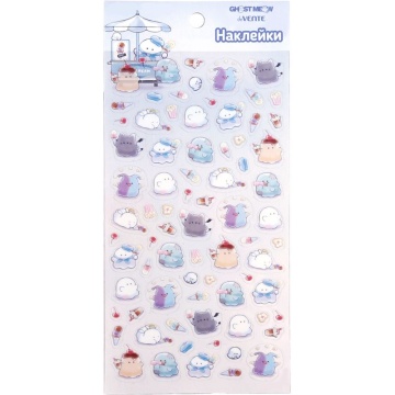 Наклейки декоративные  9*17,4см  "Ghost Meow. Ice Cream Party"