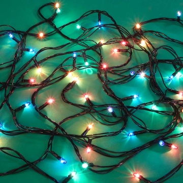 Гирлянда электрическая 2,5м 25LED светодиодная, зеленый провод, вьюн, зеленый провод, 220В