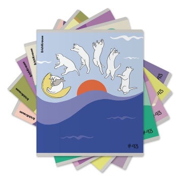 Тетрадь А5 48л кл. Erich Krause "Cat Day ", пластик, MIX-PACK