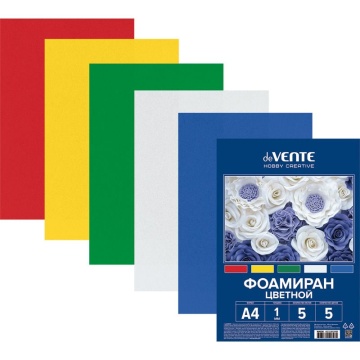 Набор фоамирана А4  5л., 5цв., 1мм
