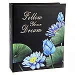 Фотоальбом 200 фото 10*15см Лилии, черные страницы