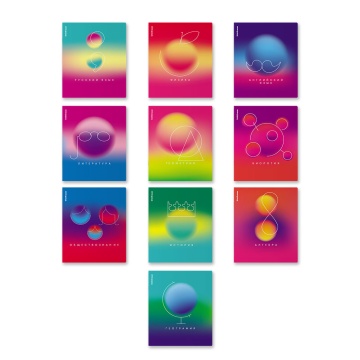 Комплект тетрадей школьных ученических ErichKrause Gradient, 36 листов, клетка/линейка, со справочны