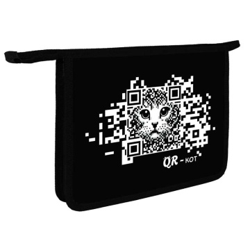 Папка д/тетрад. А5 (245*195*50) 1отд. молния сверху, ламинат "QR-кот"