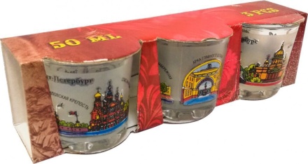Набор стопок 3шт. "Виды СПБ" цветн.рисунок, красная упаковка