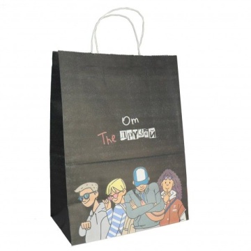 Пакет подар. бумажн. 25*22*12 см, 100 гр/м2 От друзей, крученые ручки