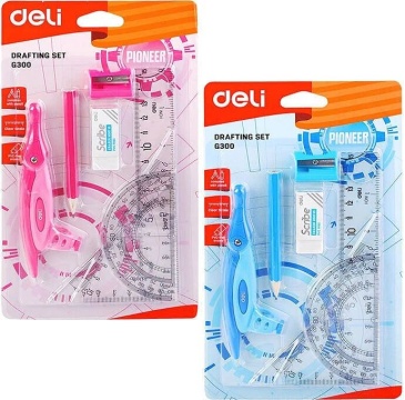 Набор чертежный Deli 8 предметов, в блистере