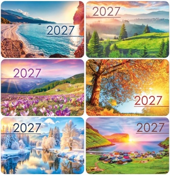 Календарь карманный  91*62мм на 2027г. "Пейзажи" ассорти