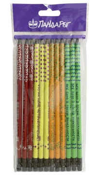 Набор чернографитных карандашей ПандаРог "Школьник" HB, с ластиком, пластиковые, заточенные, 12 штук в упаковке *240