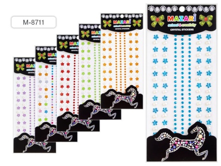 Стразы клеевые "Цветы+круг" акриловые, 133шт