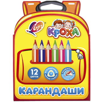 Карандаши цветные. "Кроха". Утолщ.укороченные. 12 цв.