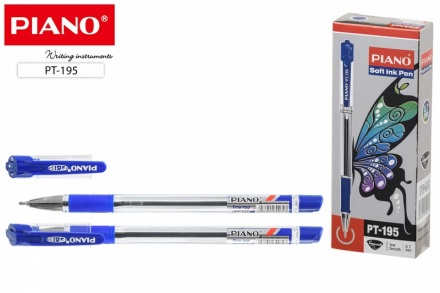 Ручка шариковая. PIANO FINE-TOP. На масляной основе. Пластик.прозр.корпус, прозр.колпачок. Игольч.наконечник 0,7 мм. Синяя