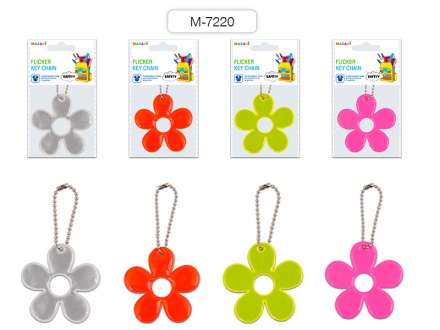 Брелок светоотражающий ЦВЕТОК, фигурный