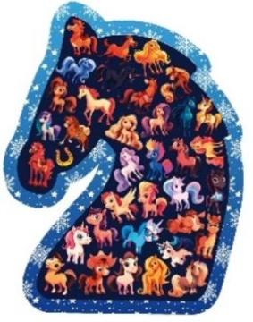 Пазлы фигурные в рамке 36 элементов 260*190мм "Лошадки"