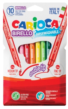 Фломастеры  10цв "Carioca BIRELLO" двусторонние