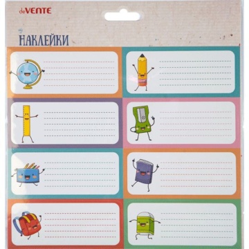 Набор наклеек для тетрадей "deVENTE. Ура! Школа!" 40x96 мм, 8 дизайнов