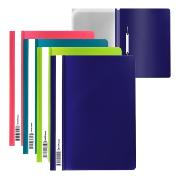 Скоросшив. пласт. А4 прозр. верх, Soft Reef,  ассорти