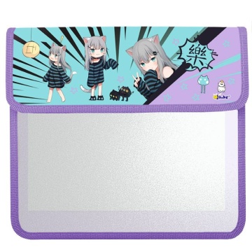 Папка д/тетрад. А5 (240*205*75) 2отд. на липучке, ламинат "Аниме Мими"