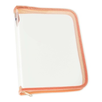 Папка д/тетрад. А5 (230*180*25) 1отд. молния вокруг, пластик "Офис б/цв Персиковая"