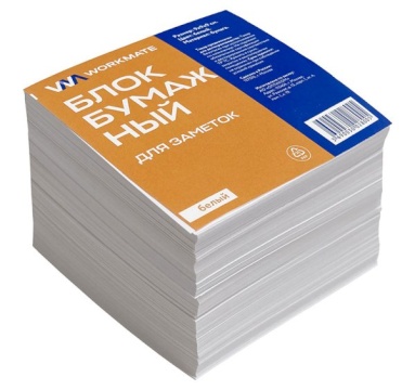 Блок бумажный 90х90х90 мм, белый, офсет, 60 гр, белизна 70%, в термопленке