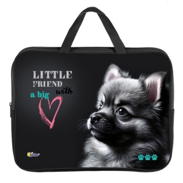 Папка А4 (350*265*45) с ручками, молния, ткань "Маленький друг"