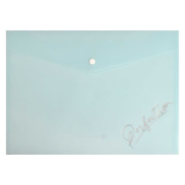 Конверт на кнопке  с рисунком А4 (330*235мм) "Пастельный мятный глиттер" печать фольгой