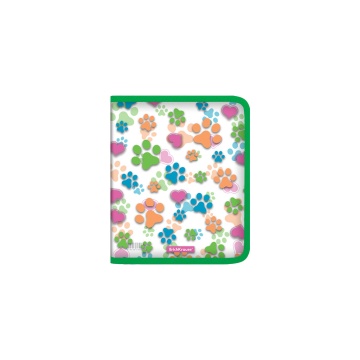 Папка для тетрадей на молнии пластиковая ErichKrause Neon Paws, A5+ (в пакете по 4 шт.)