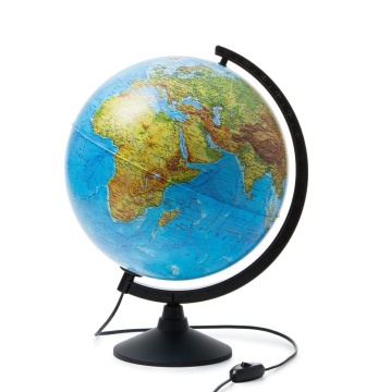 Глобус д-р 320 Физико-политический, подсветка, классик, карт.короб