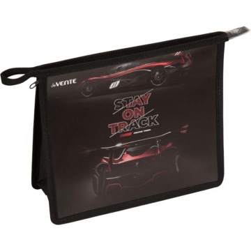 Папка д/тетрад. А5 (243x200x80) 1отд. молния сверху, пластик"Stay On Track", тиснение фольгой