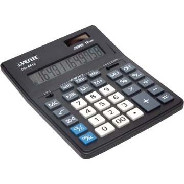 Калькулятор  12 разр. deVENTE"  настольный, черный DD-8812,двойное питание,205*155мм