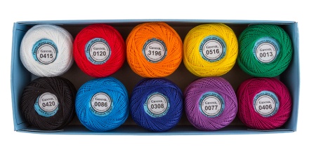 Пряжа Ирис ассорти 18 100% хлопок 10гр., 82м, 10шт