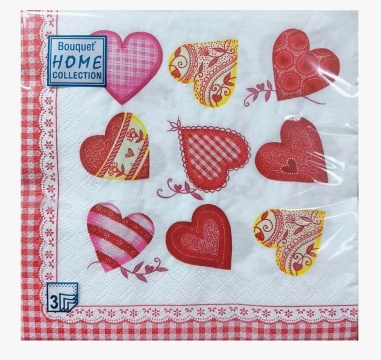 Салфетка Bouquet Home Collection Classic "Прекрасные сердца" 33*33см, 20шт., 3-х слойная