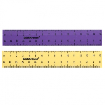Линейка пластиковая ErichKrause Iris, 15см, ассорти из 2 цветов, в коробке-дисплее