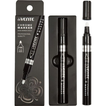 Маркер  ЗЕРКАЛЬНЫЙ пулевидн. deVENTE. Chrome" 3мм, зеркальные перман.чернила