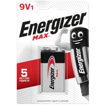 Батарейка 6LR61 (9V) ENERGIZER MAX Крона, блистер, цена за 1 шт