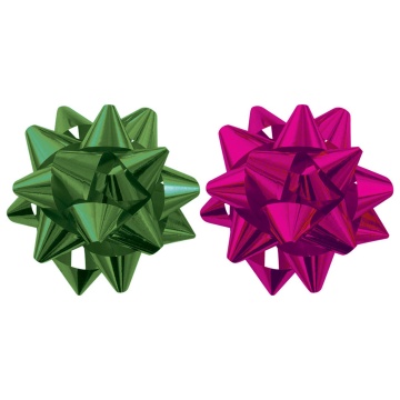 Набор бантов 5см  2шт Звезды, металлик, ассорти