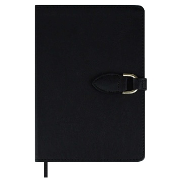 Ежедневник недат. А5 120л. кожзам, тв.пер. "Буйвол черный" клапан, ляссе